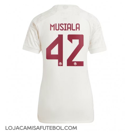 Camisa de Futebol Bayern Munich Jamal Musiala #42 Equipamento Alternativo Mulheres 2023-24 Manga Curta
